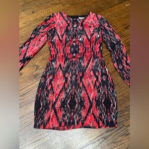 Parker 100% Silk Yolanda Iguana red print dress size small